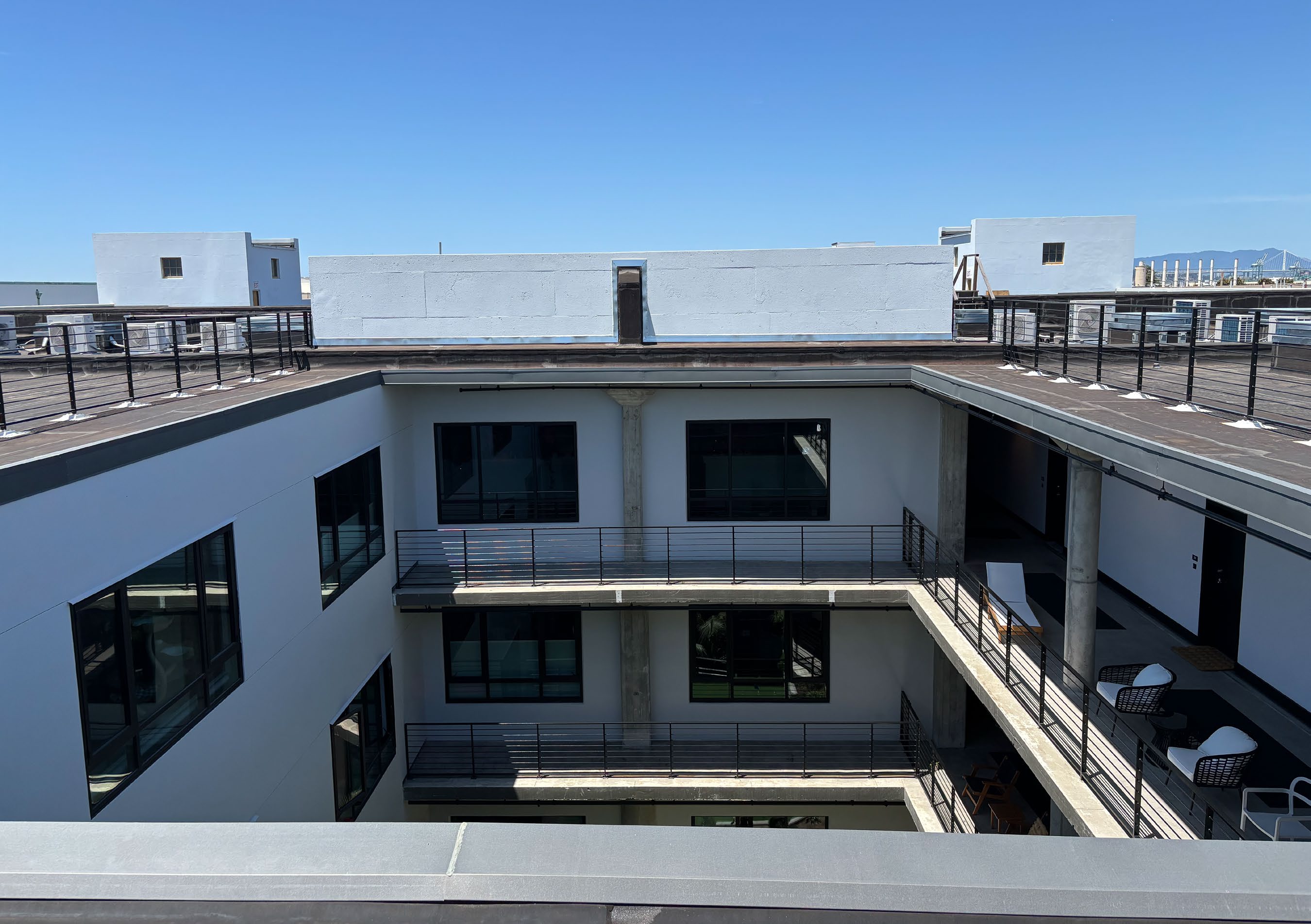 Roof showing courtyard cut outs